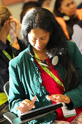 woman ipad